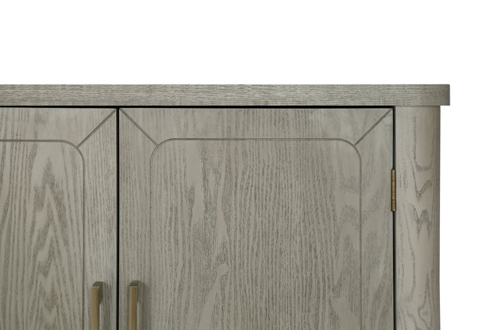 Curved Countertop 4-Door Storage Cabinet