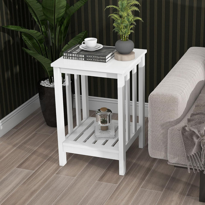 Modern Rustic End Tables with Storage Shelf