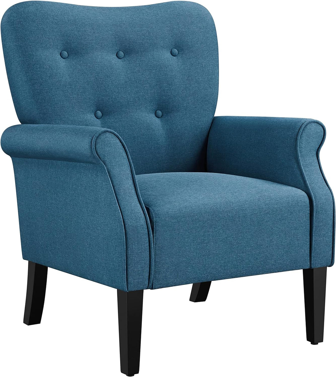 Modern Armchair, Mid Century Accent Navy Blue