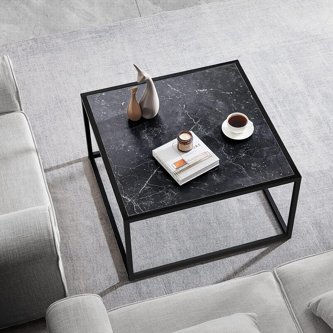 Sleek Minimalist Black Coffee Table for Living Room, Home Office