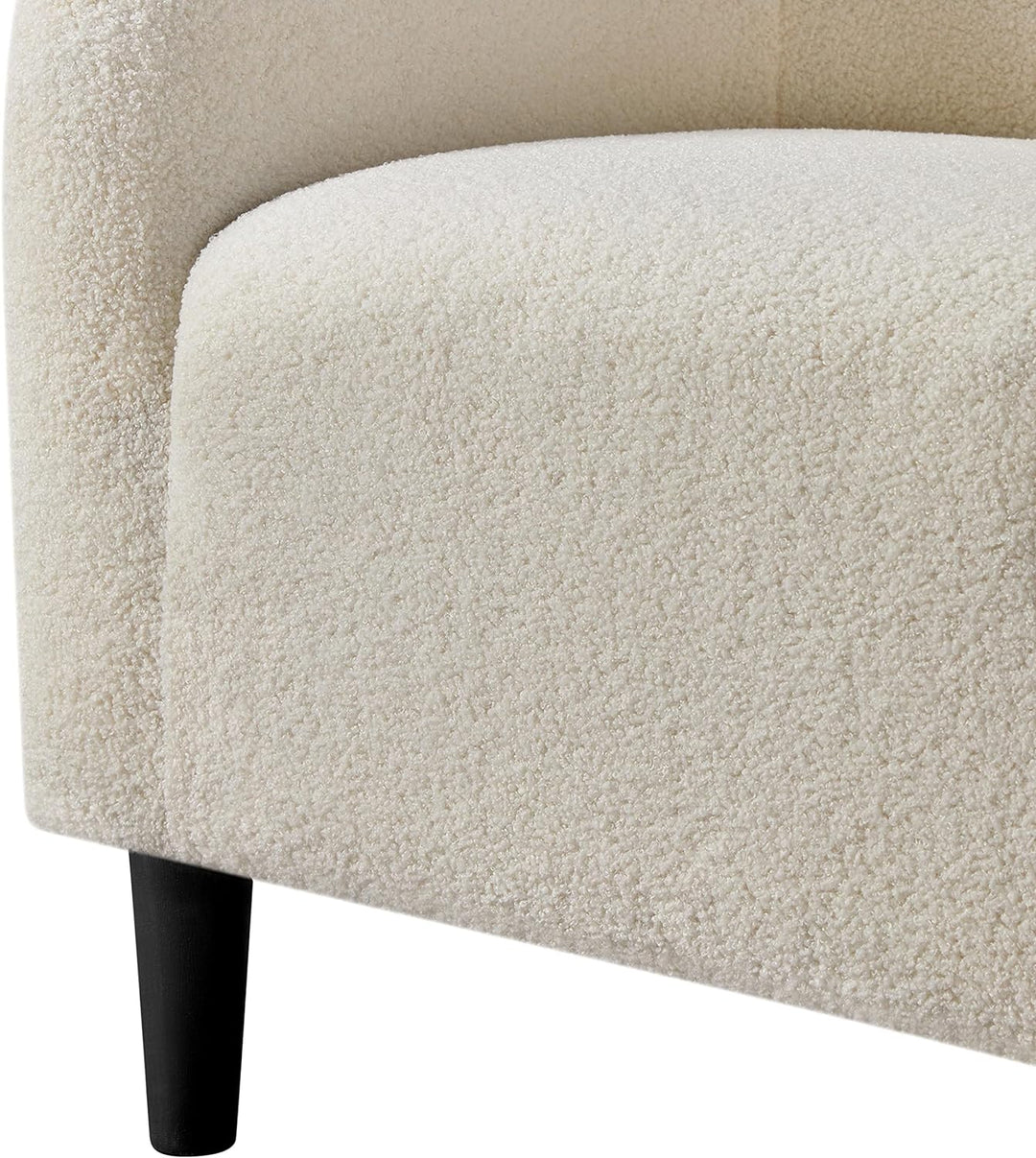 Barrel Chair, Soft Sherpa Accent Chair Ivory