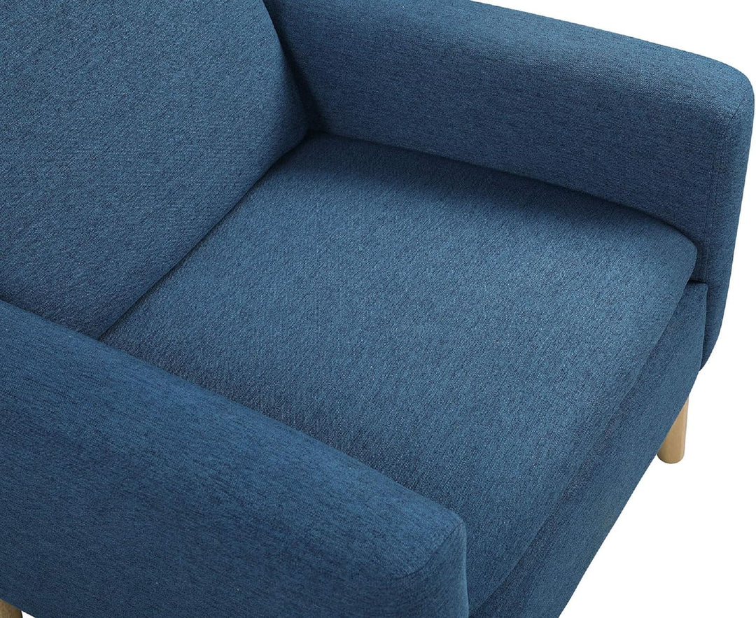 Modern Accent Fabric Chair Single Sofa Navy