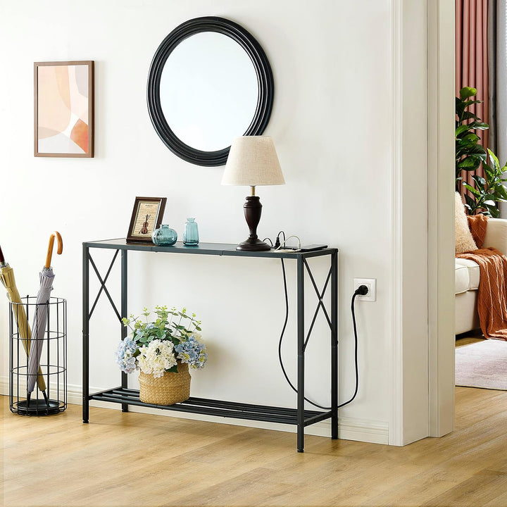 Console Table w/ Charging Station, 41.8" Entryway