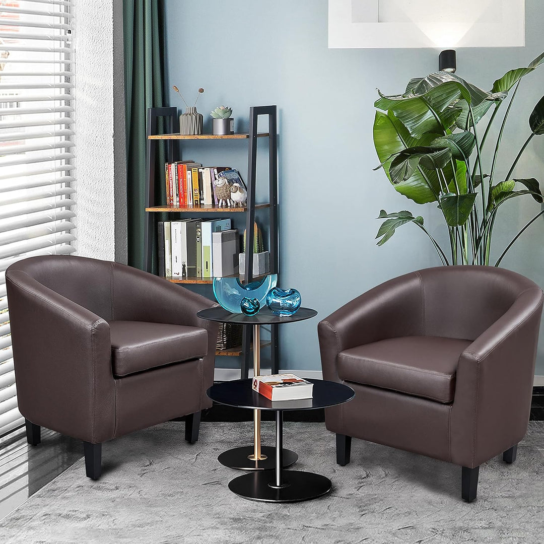 Leather Club Chair, Faux Leather Accent Chair