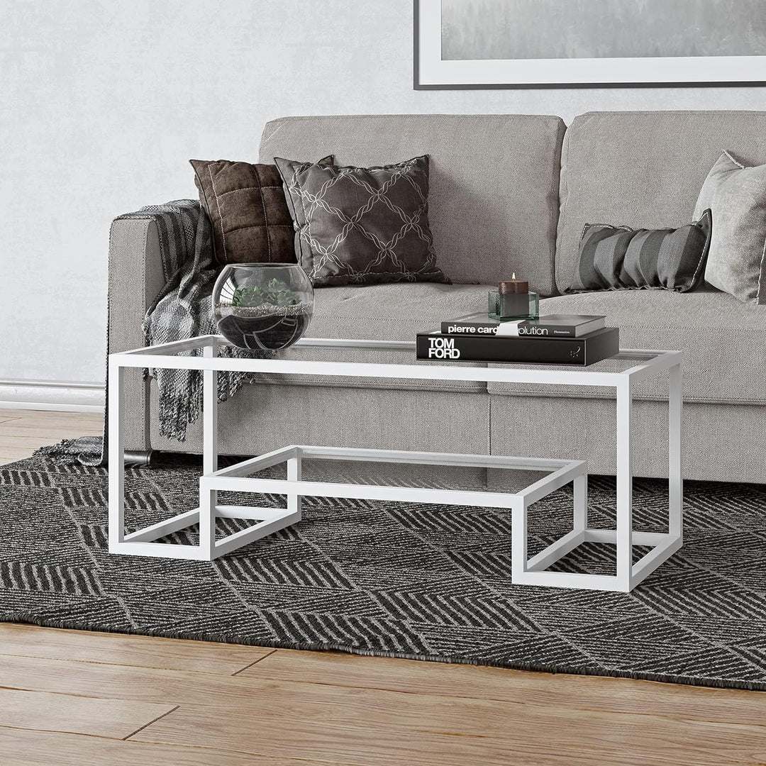 Rectangular Coffee Table, 45-inch Wide, Modern Design, White