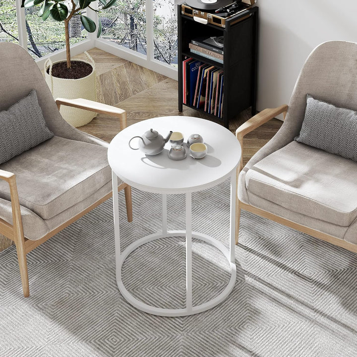 Round End Table, 20" Accent Small Side Table