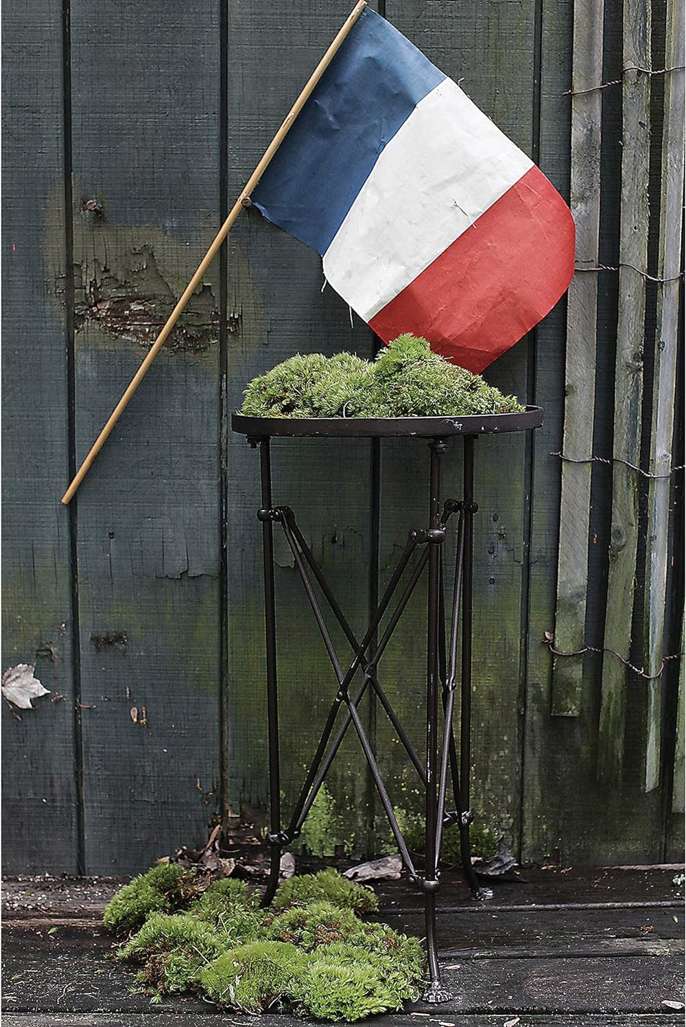 Round Bronze Metal Accent Table