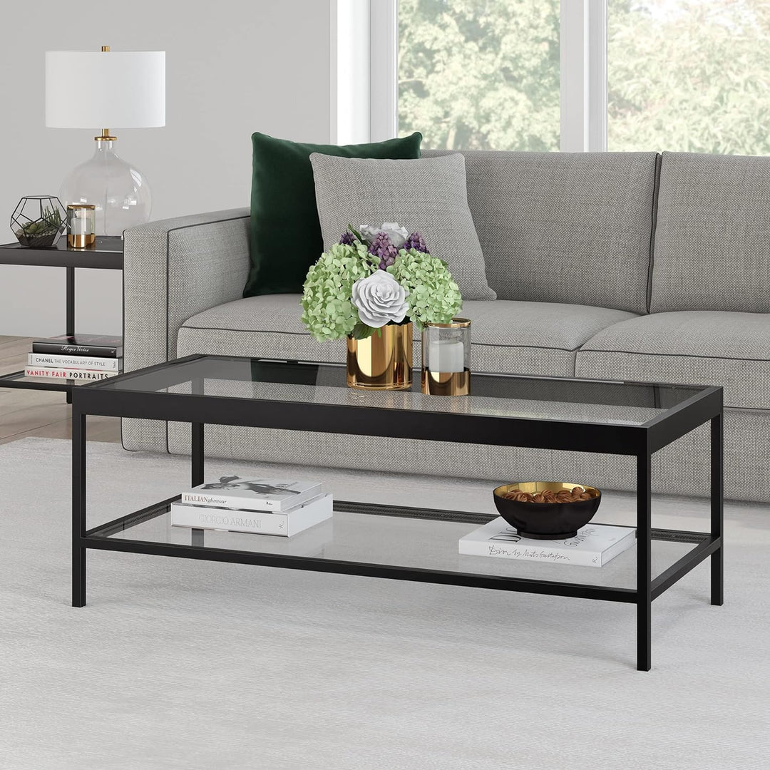 Rectangular Coffee Table in Blackened Bronze, Modern Design