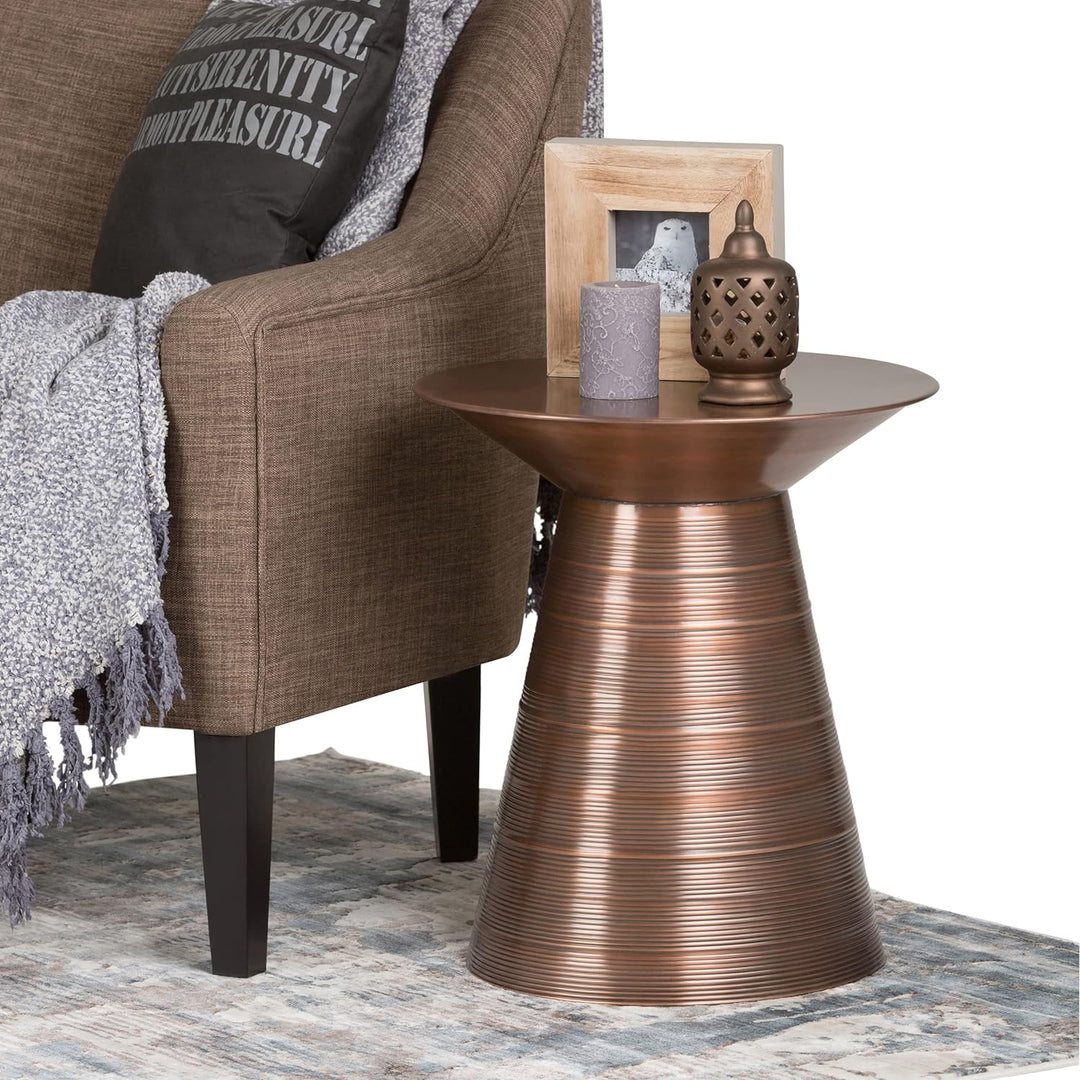 Sheridan Industrial 18" Metal Accent Side Table Aged Copper