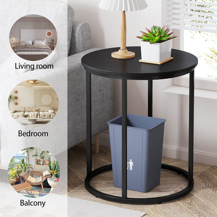 Round End Table, 20" Accent Small Side Table