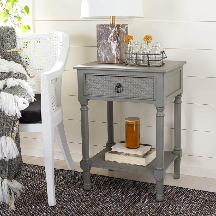 Haines Distressed Grey 1-Drawer Accent Table ACC5720B