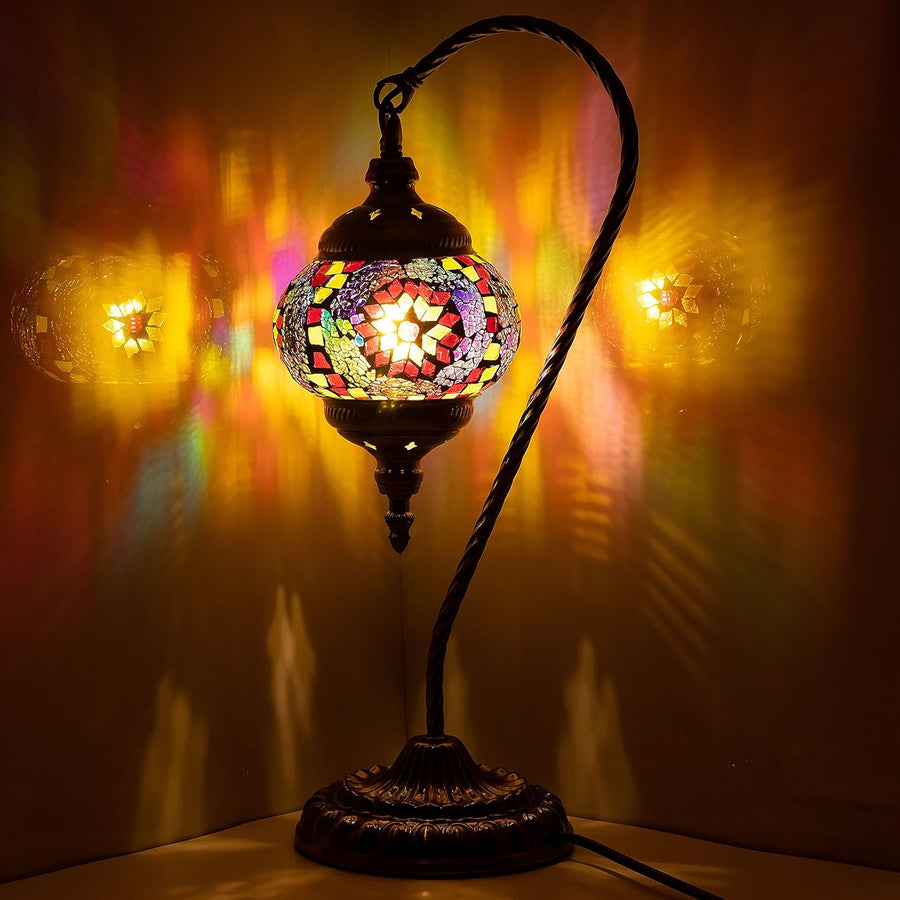 Vintage Turkish Mosaic Lamp for Home Décor