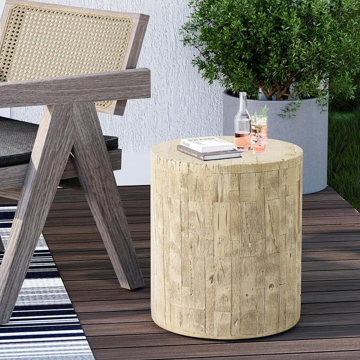 Concrete Outdoor Side Table, Patio End Table