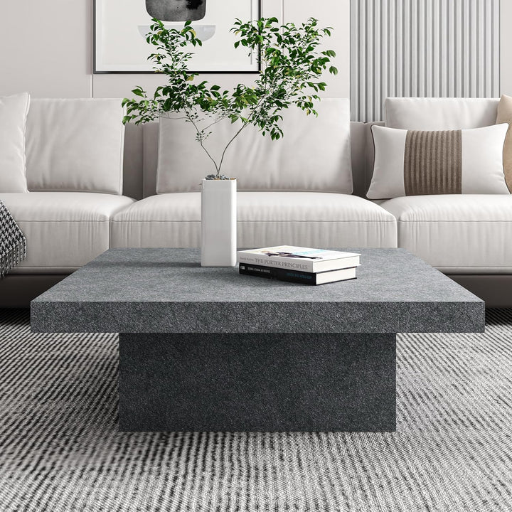 Galano Carmelo Modern Rectangular Coffee Table with Storage, Grey