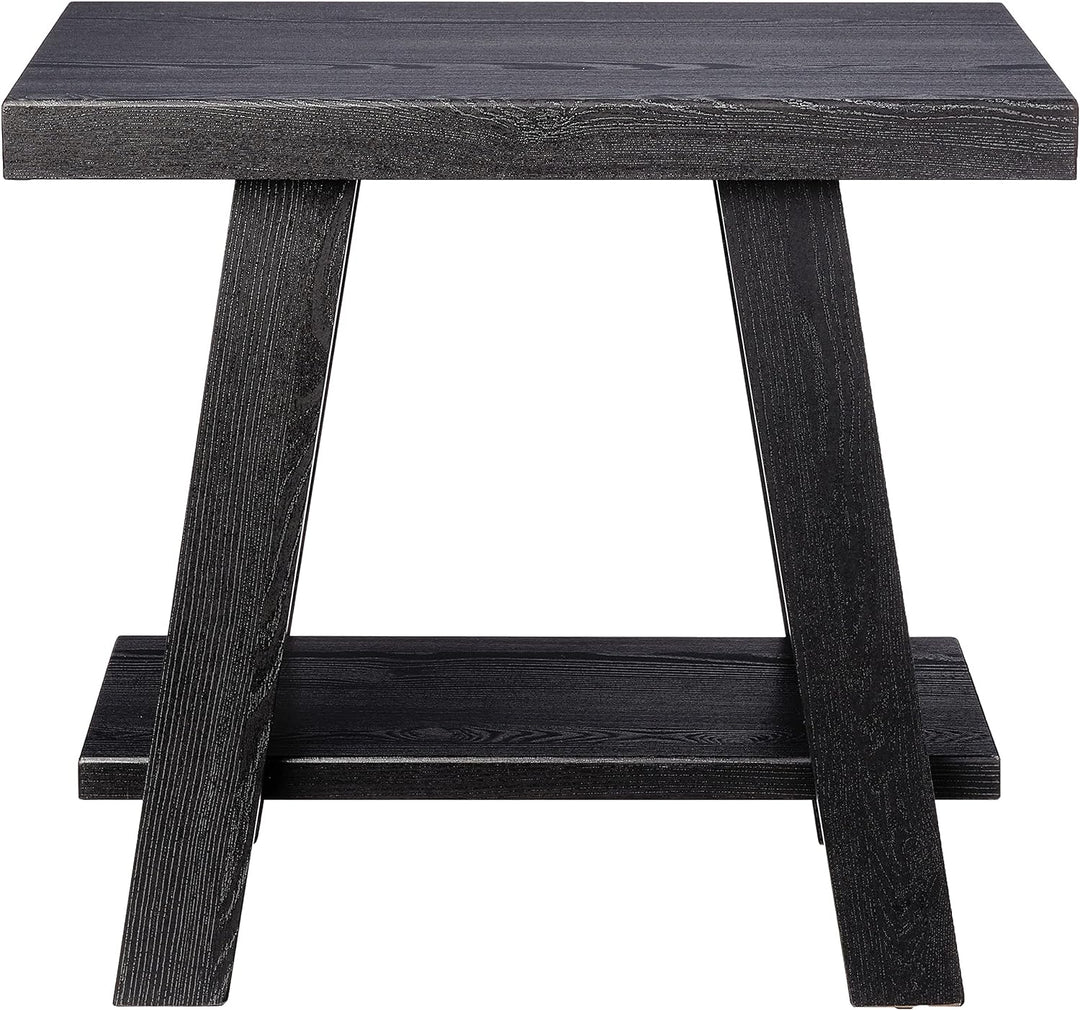 Athens Contemporary Wood Small End Table, Black