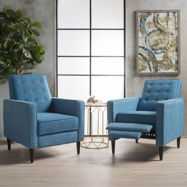 Mervynn Mid-Century Modern Recliners, Muted Blue