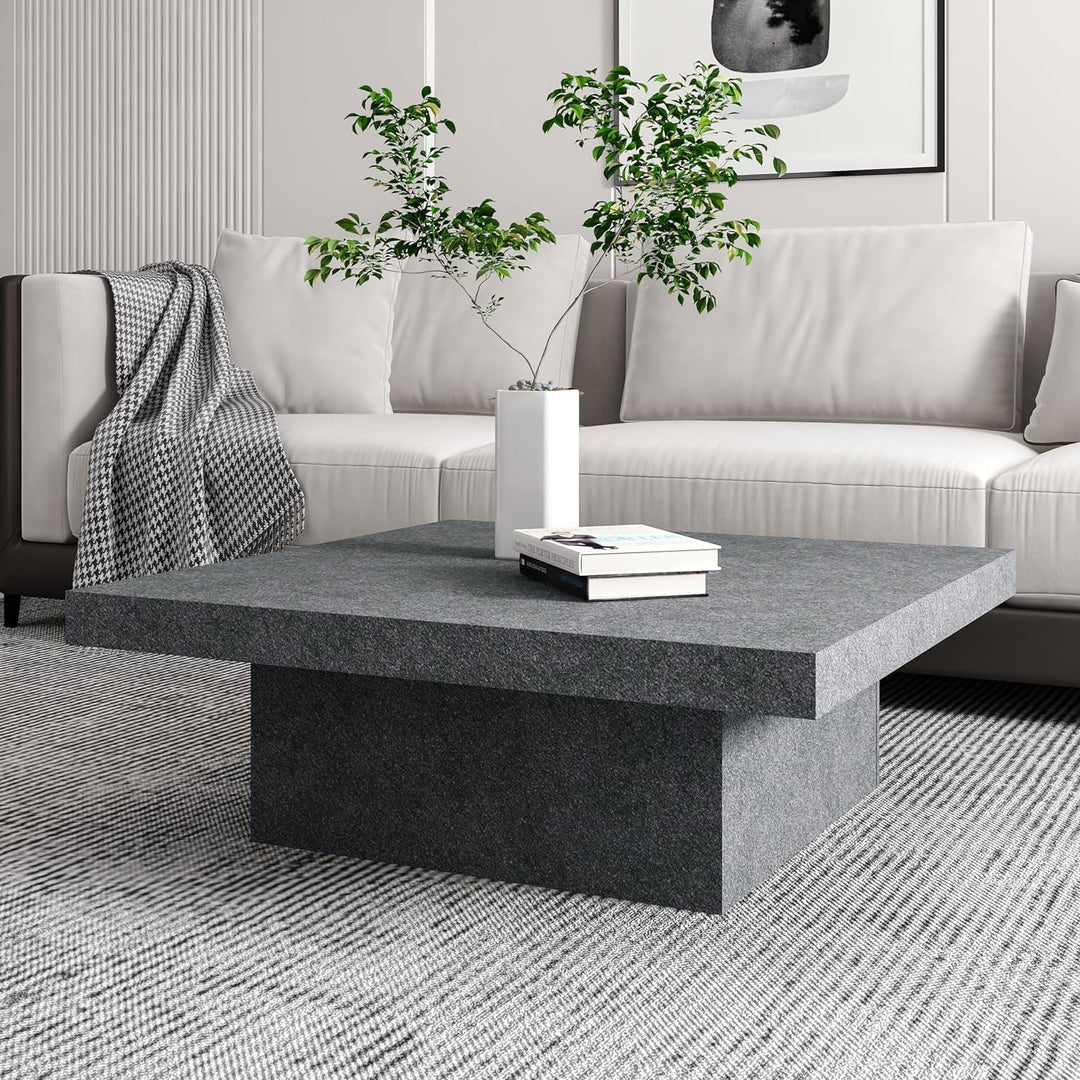 Galano Carmelo Modern Rectangular Coffee Table with Storage, Grey