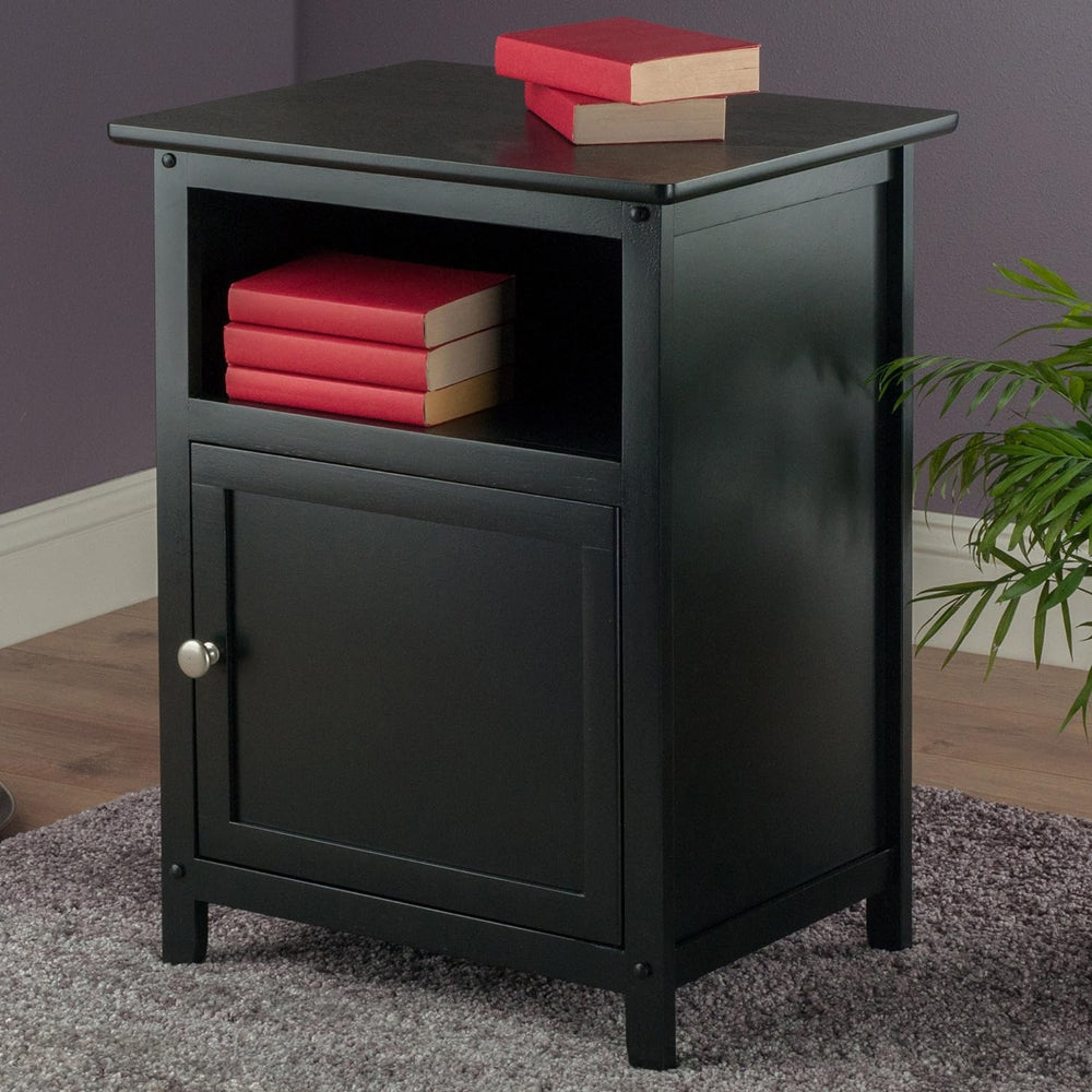 Wood Henry Accent Table, Black 19 inches