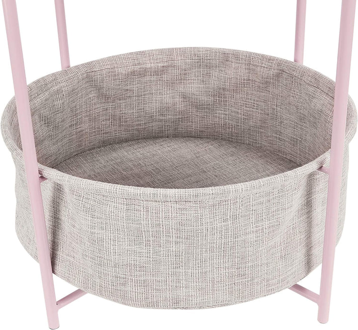 Basics Round Storage End Table, Dusty Pink, 17.7"D x 17.7"W