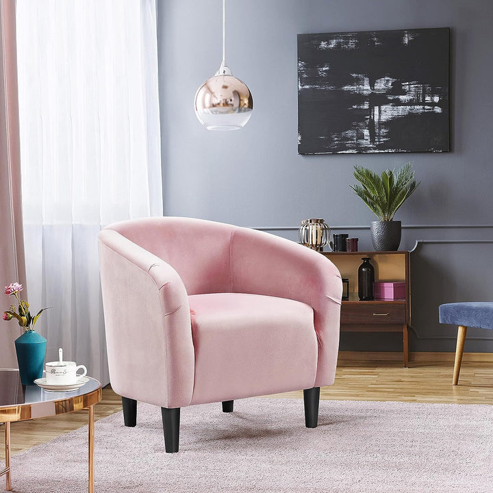 Barrel Chairs, Modern Vanity Chair Soft Cozy Pink