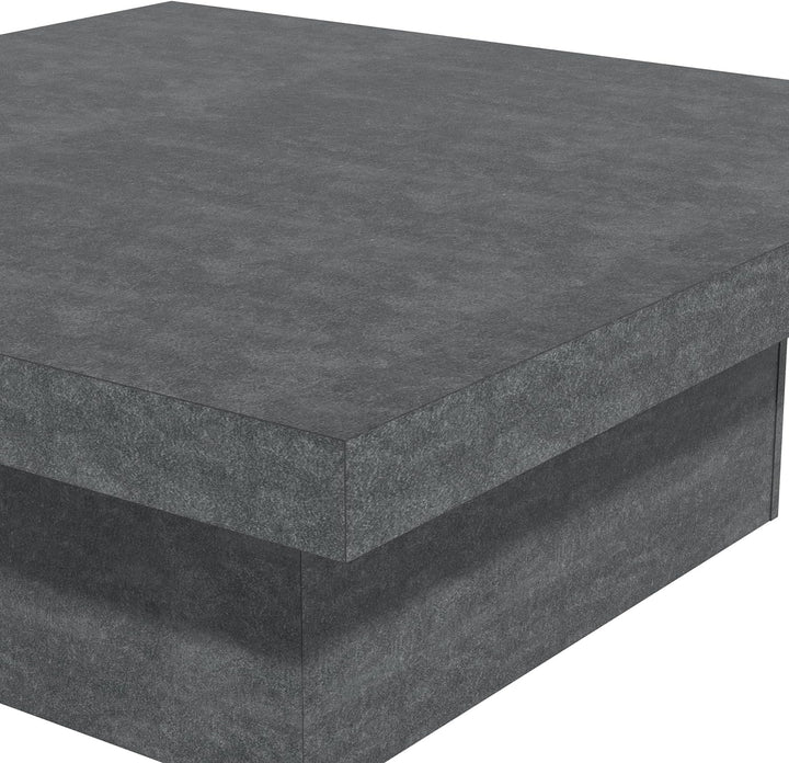 Galano Carmelo Modern Rectangular Coffee Table with Storage, Grey