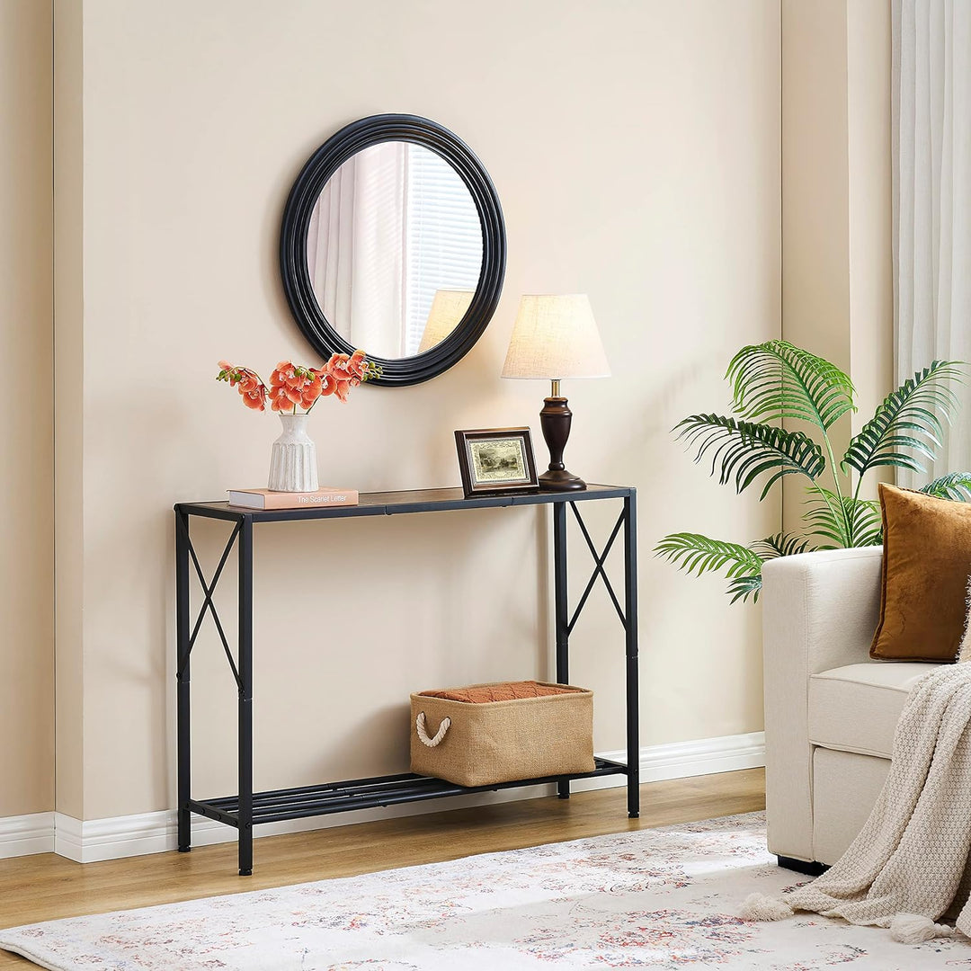 Console Table, 2-Tier Industrial Entryway, Rustic