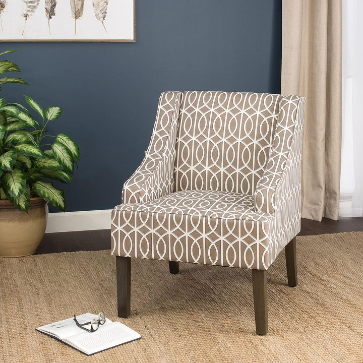 Swoop Arm Accent Chair, Grey Trellis Medium