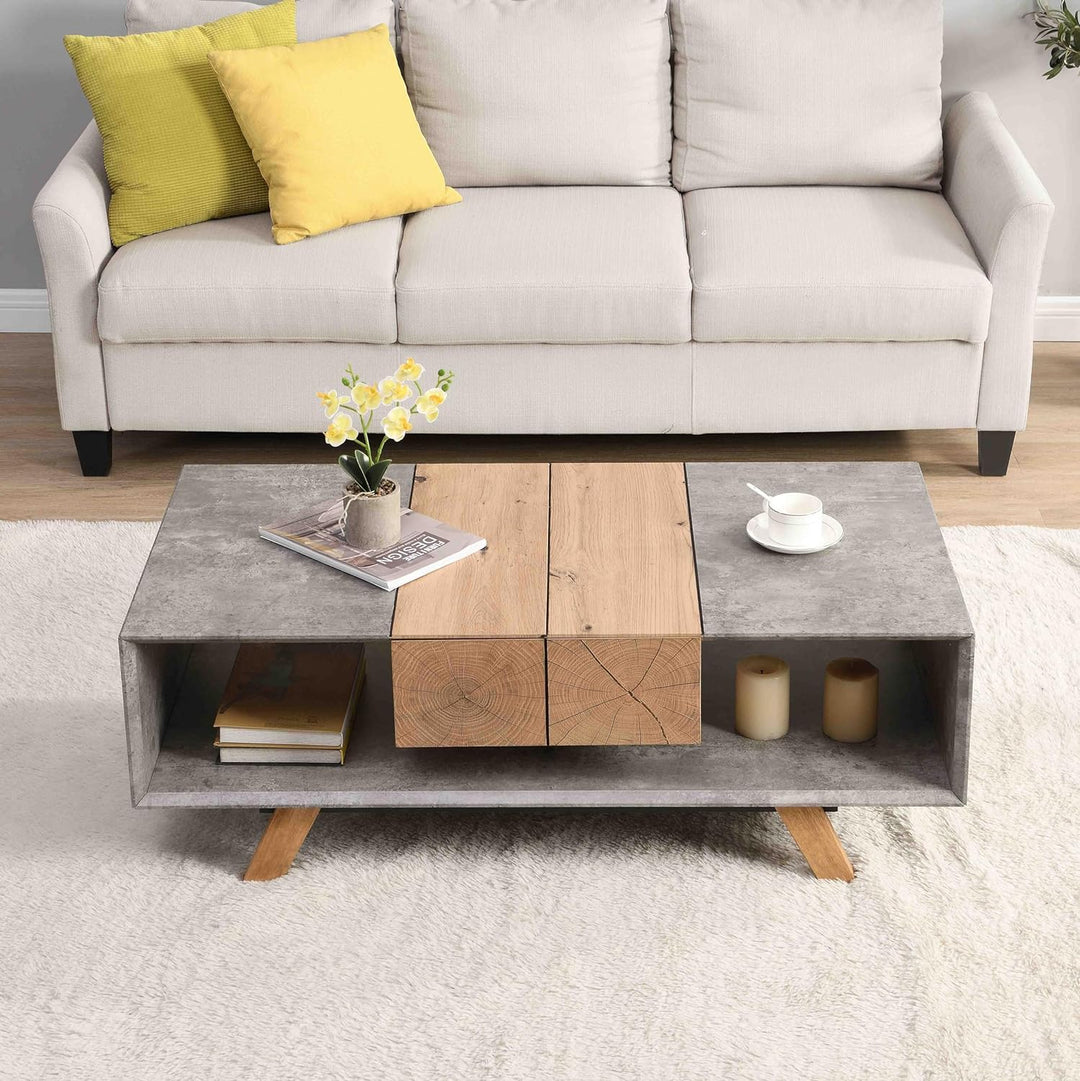 Coffee Table with Storage, Natural