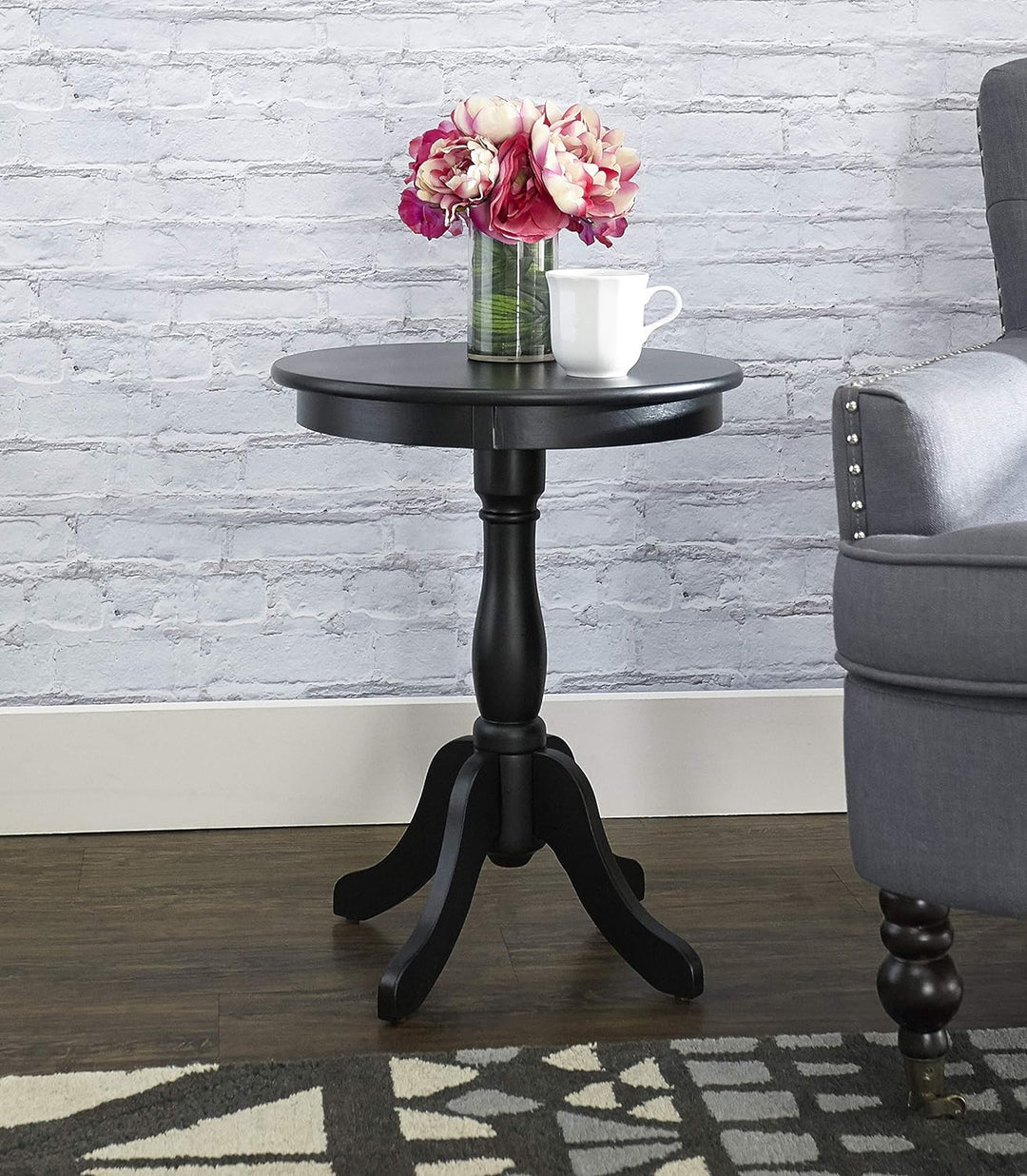 Furniture Round Table, Black, 18