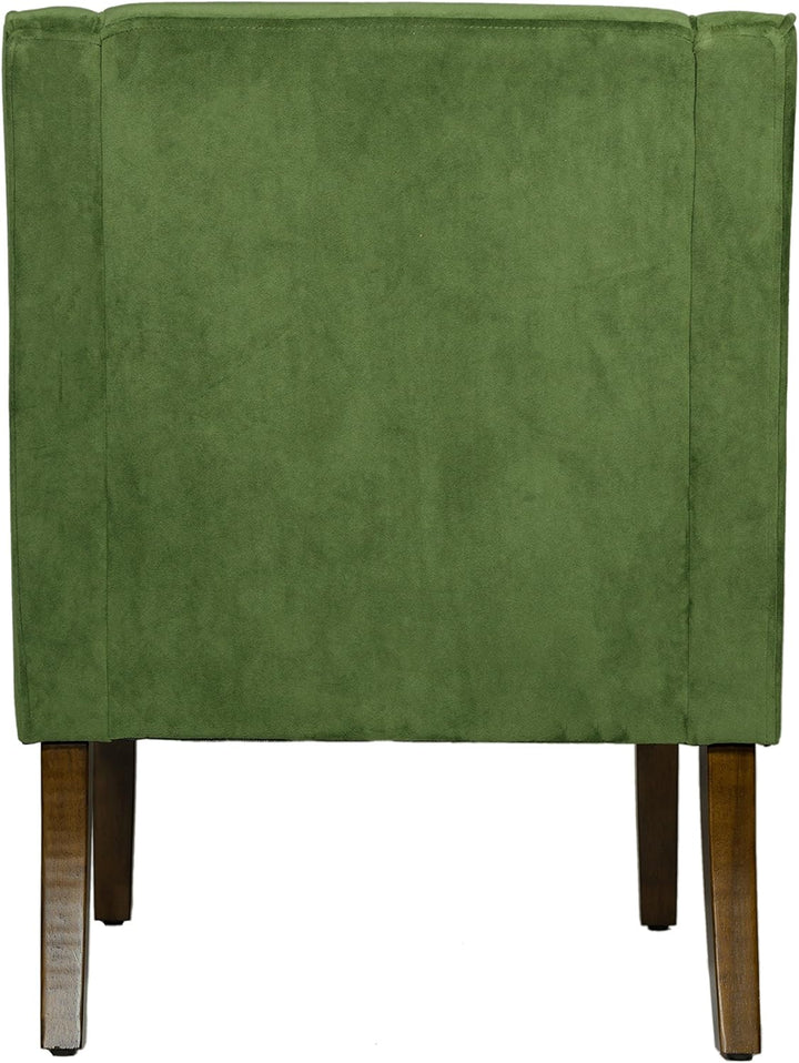 Velvet Swoop Arm Living-Room-Chairs, Dark Green