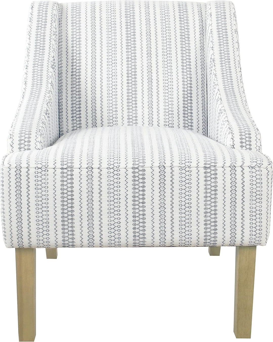 Velvet Swoop Arm Accent Chair, Blue White Stripe