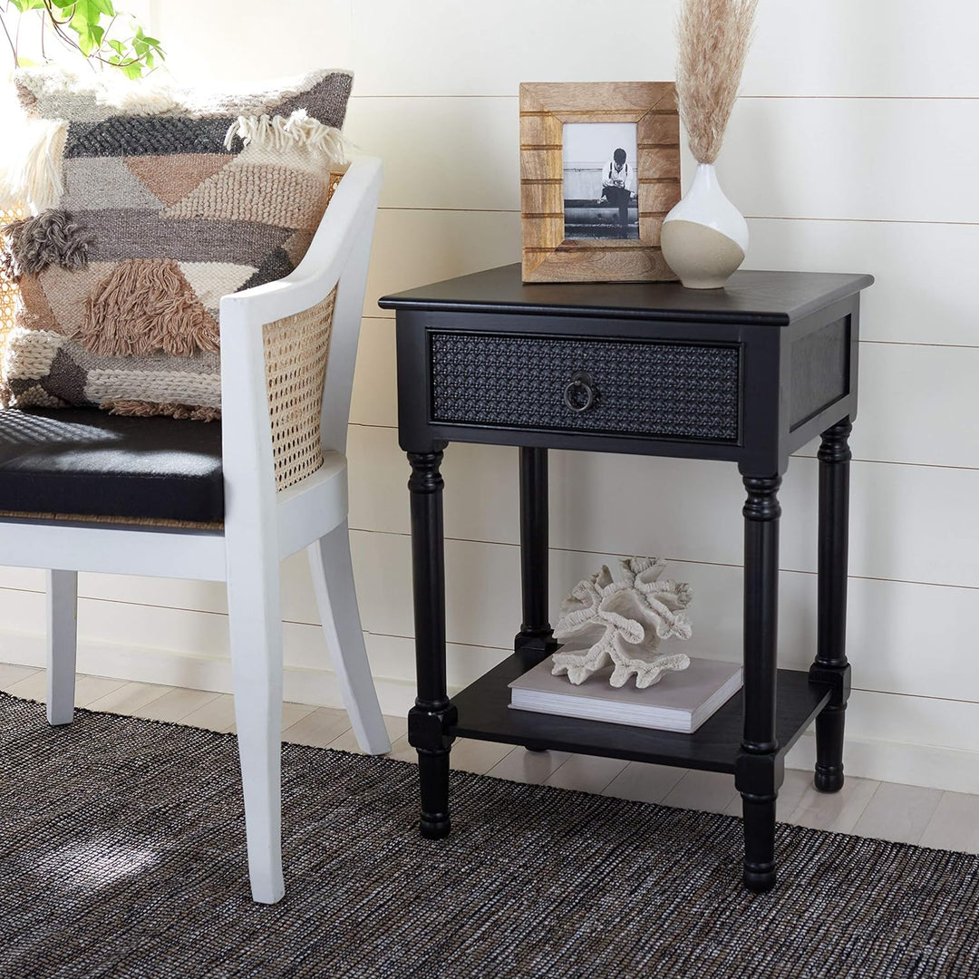 Haines Black 1-Drawer Accent Table