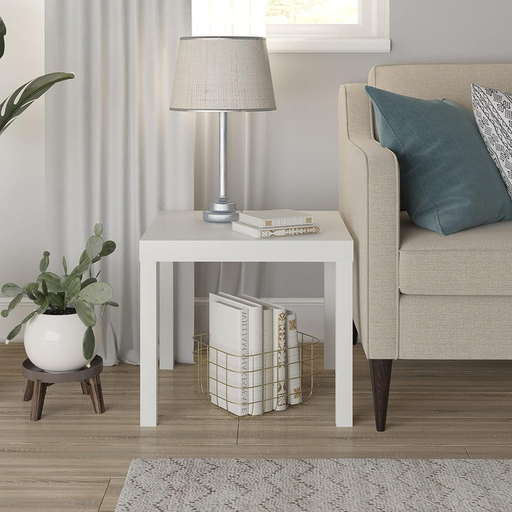 Parsons End Table, White