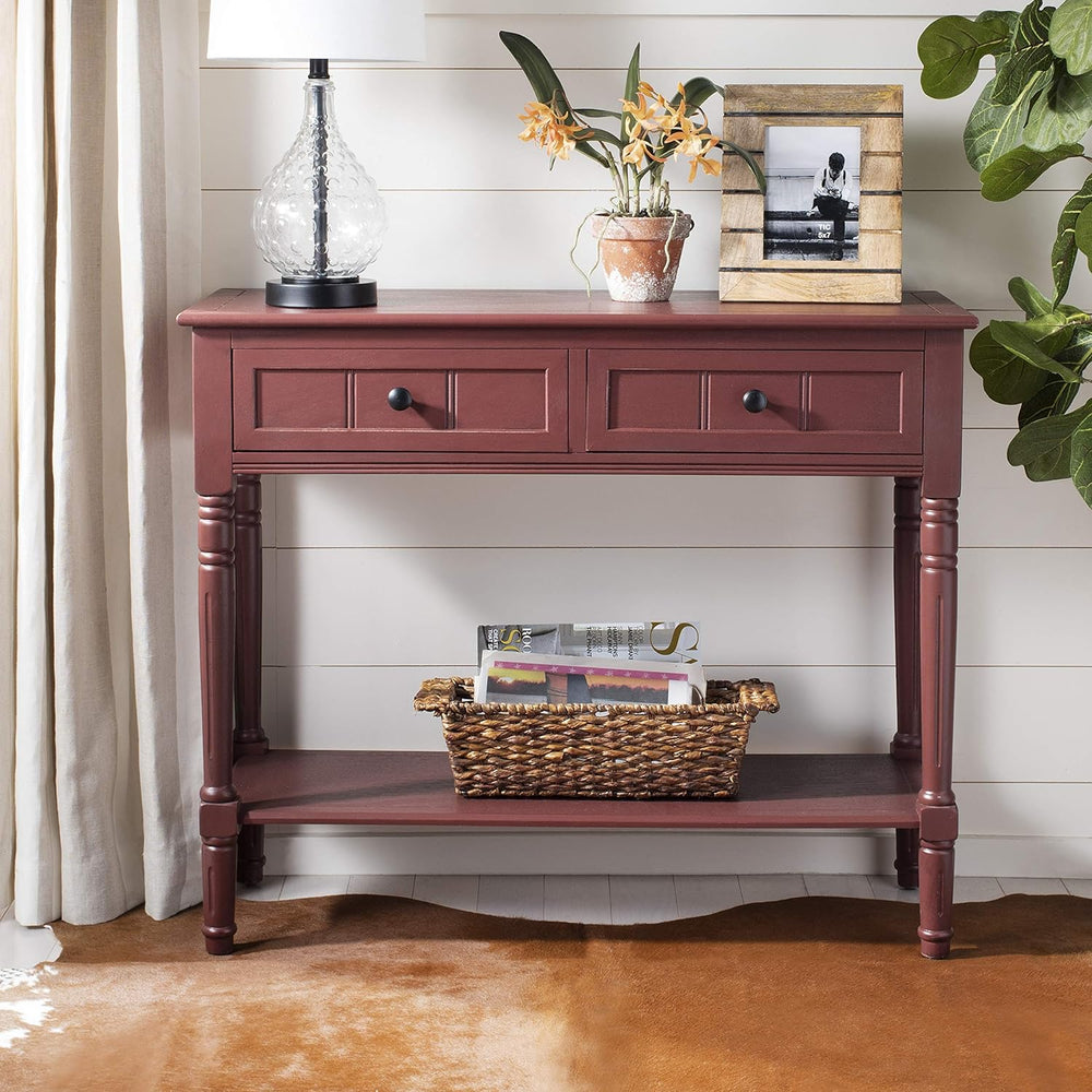 Samantha Red 2-Drawer Console Table