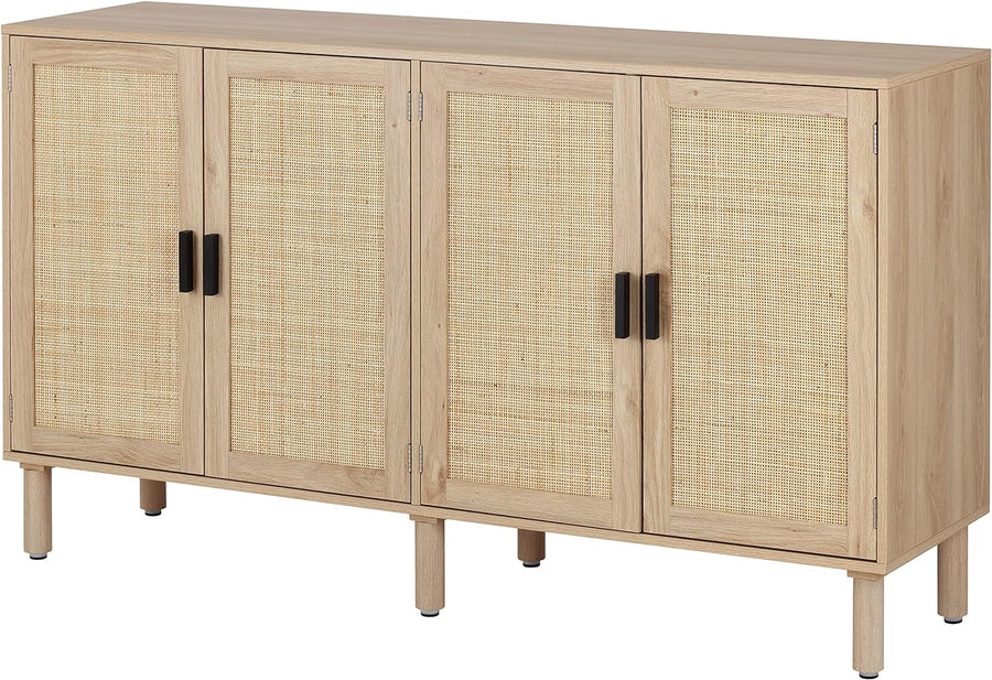 4 Door Sideboard Buffet Cabinet, 62.3x15.7x34.6