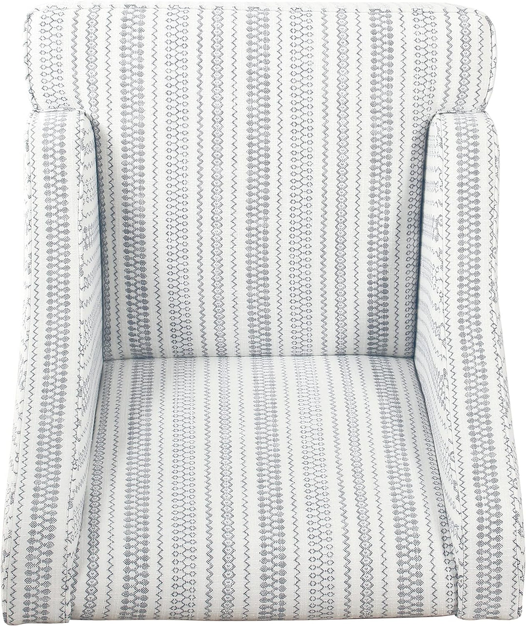 Velvet Swoop Arm Accent Chair, Blue White Stripe