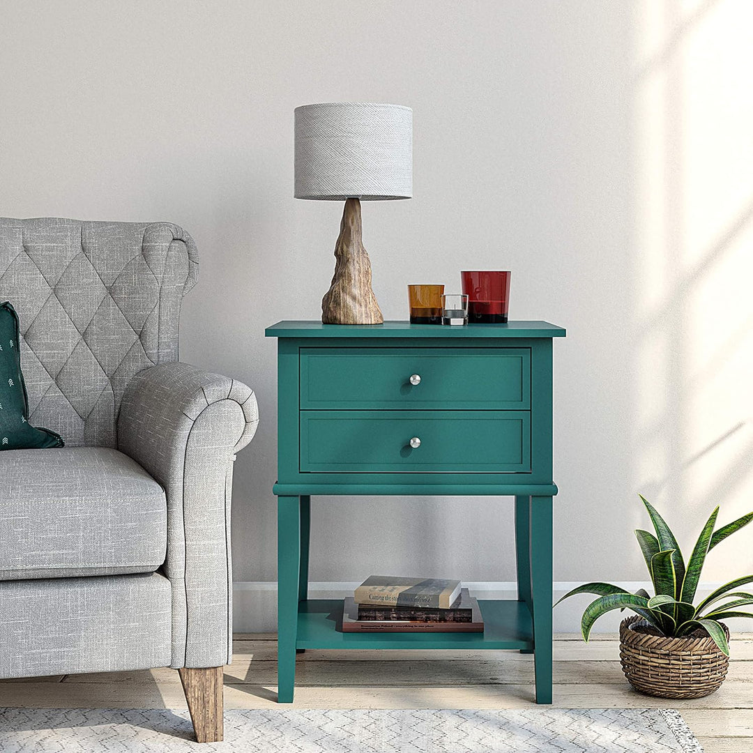 Franklin Accent Table 2 Drawers Emerald