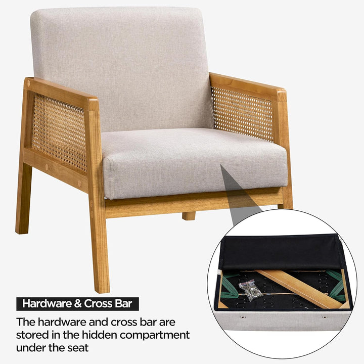 Accent Chair, Modern Armchair with Wood Legs