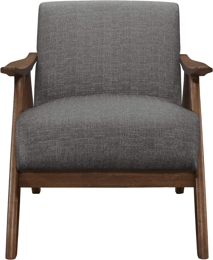 Mid Century Modern Accent Chair, Gray Fabric