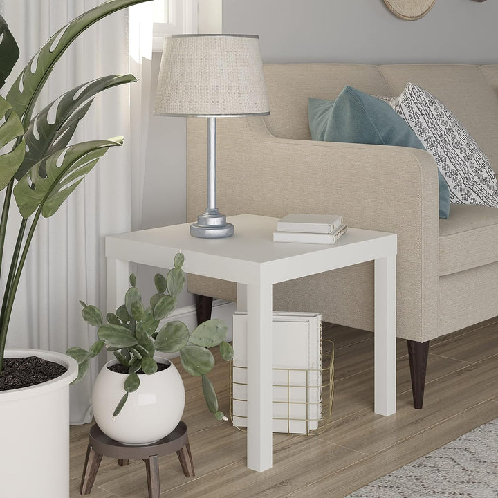 Parsons End Table, White