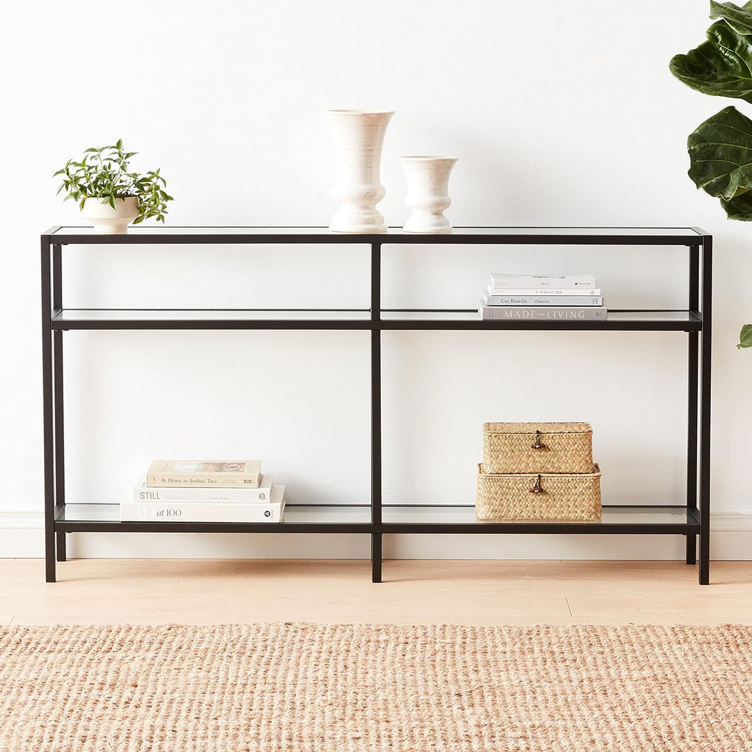 Rectangular Console Table, Blackened Bronze Finish