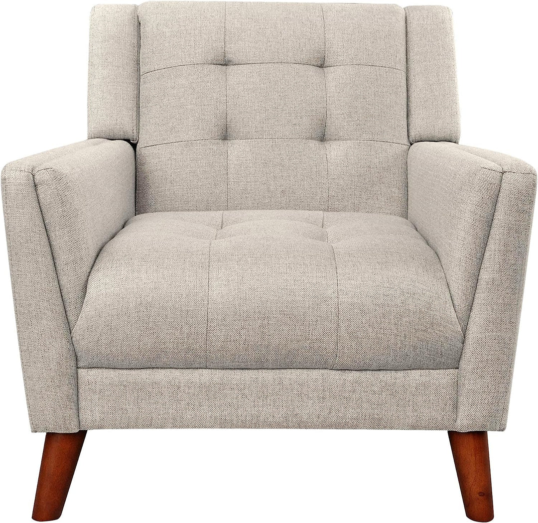 Evelyn Mid Century Modern Arm Chair, Beige