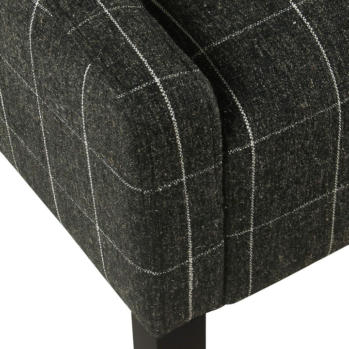 Modern Swoop Arm Accent Chair, Black Windowpane