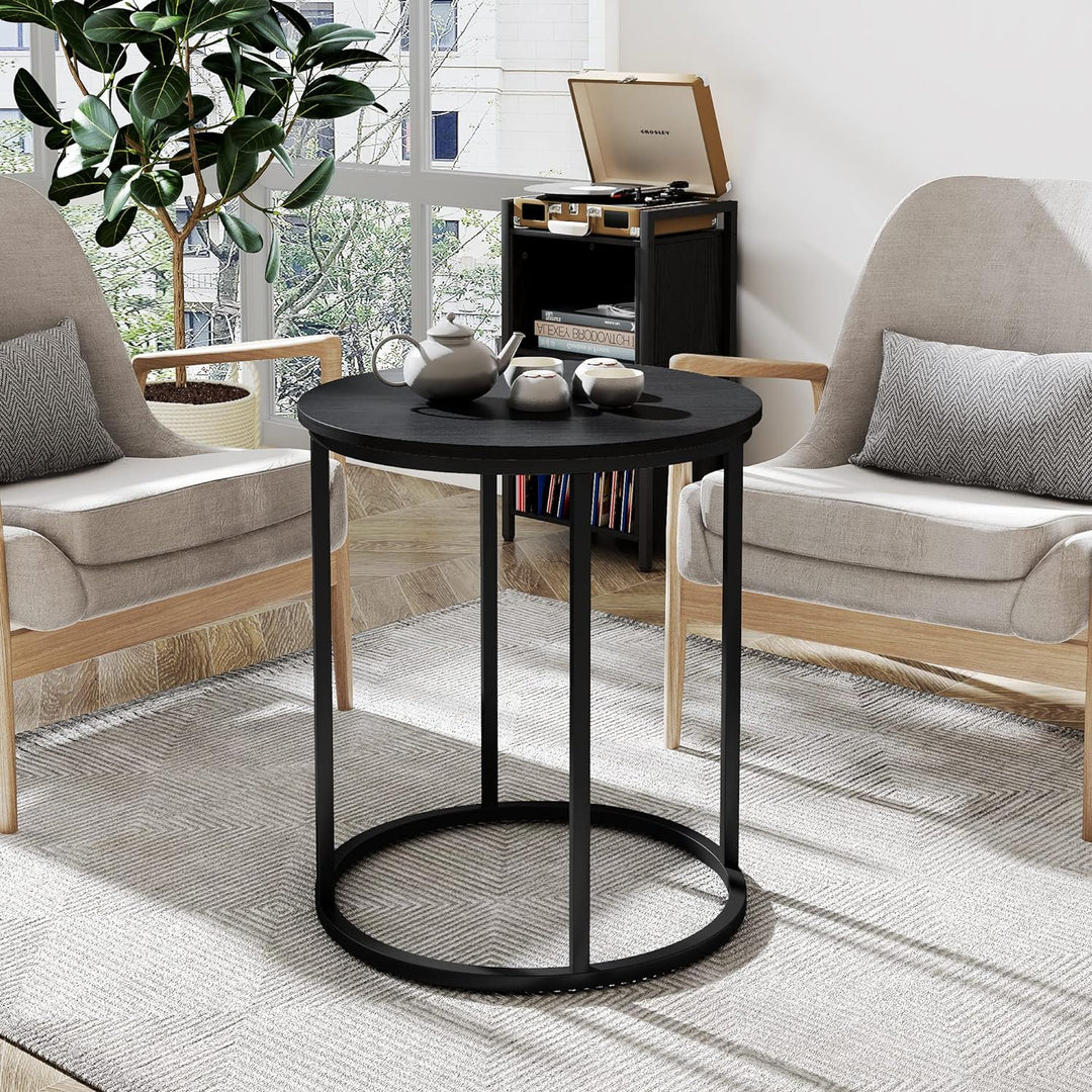 Round End Table, 20" Accent Small Side Table