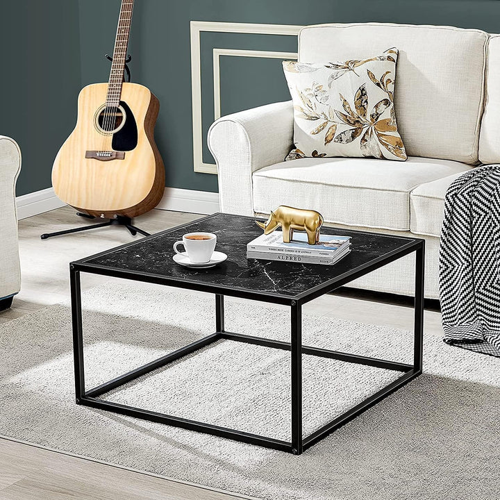 Sleek Minimalist Black Coffee Table for Living Room, Home Office