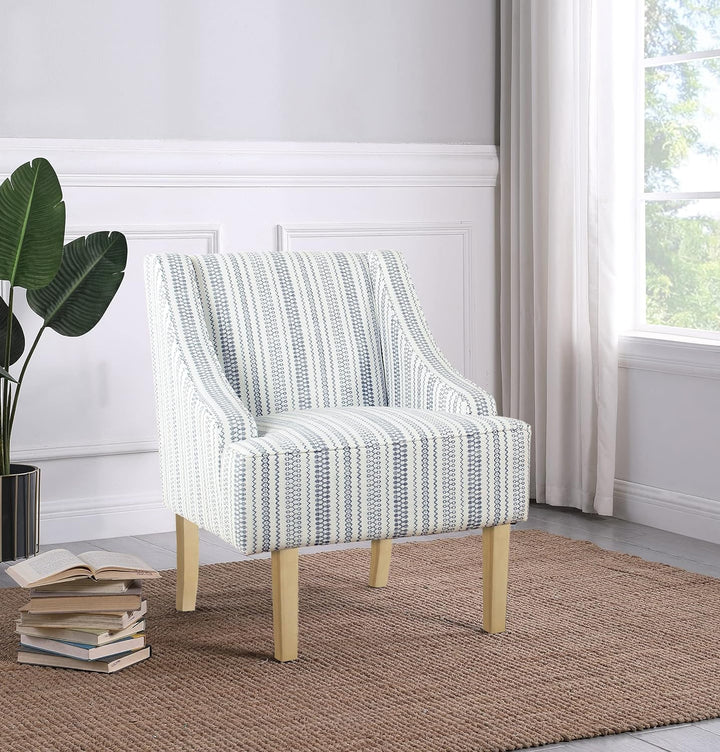 Velvet Swoop Arm Accent Chair, Blue Farmhouse