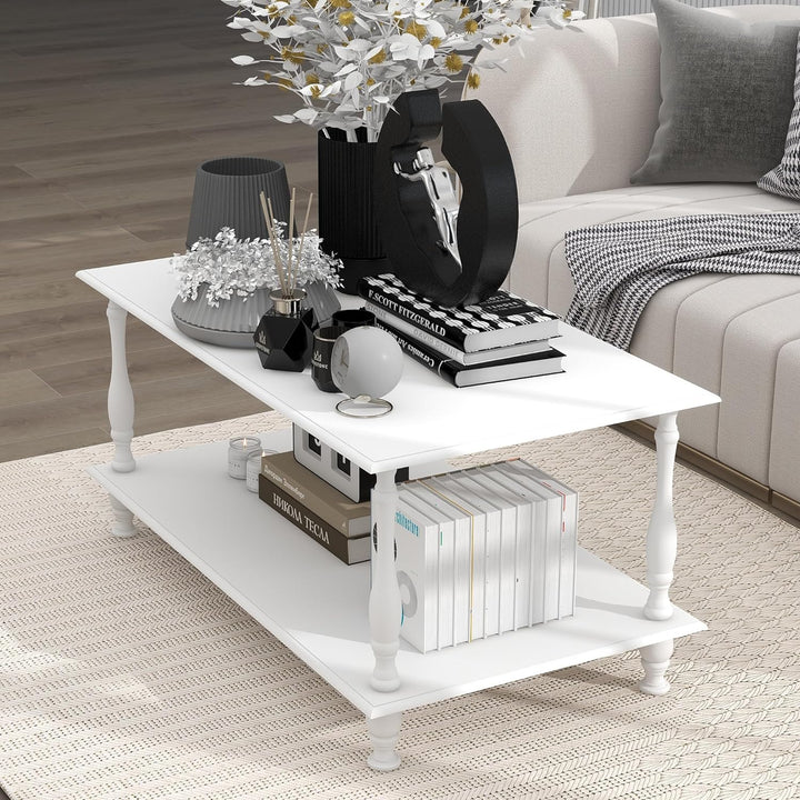 Elegant European White Coffee Table for Living Room, European White Coffee Table