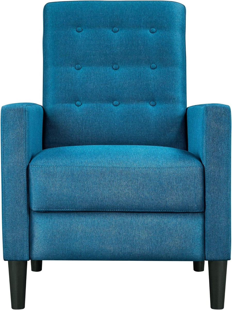 Fabric Recliner Chair Mid-Century Modern Blue