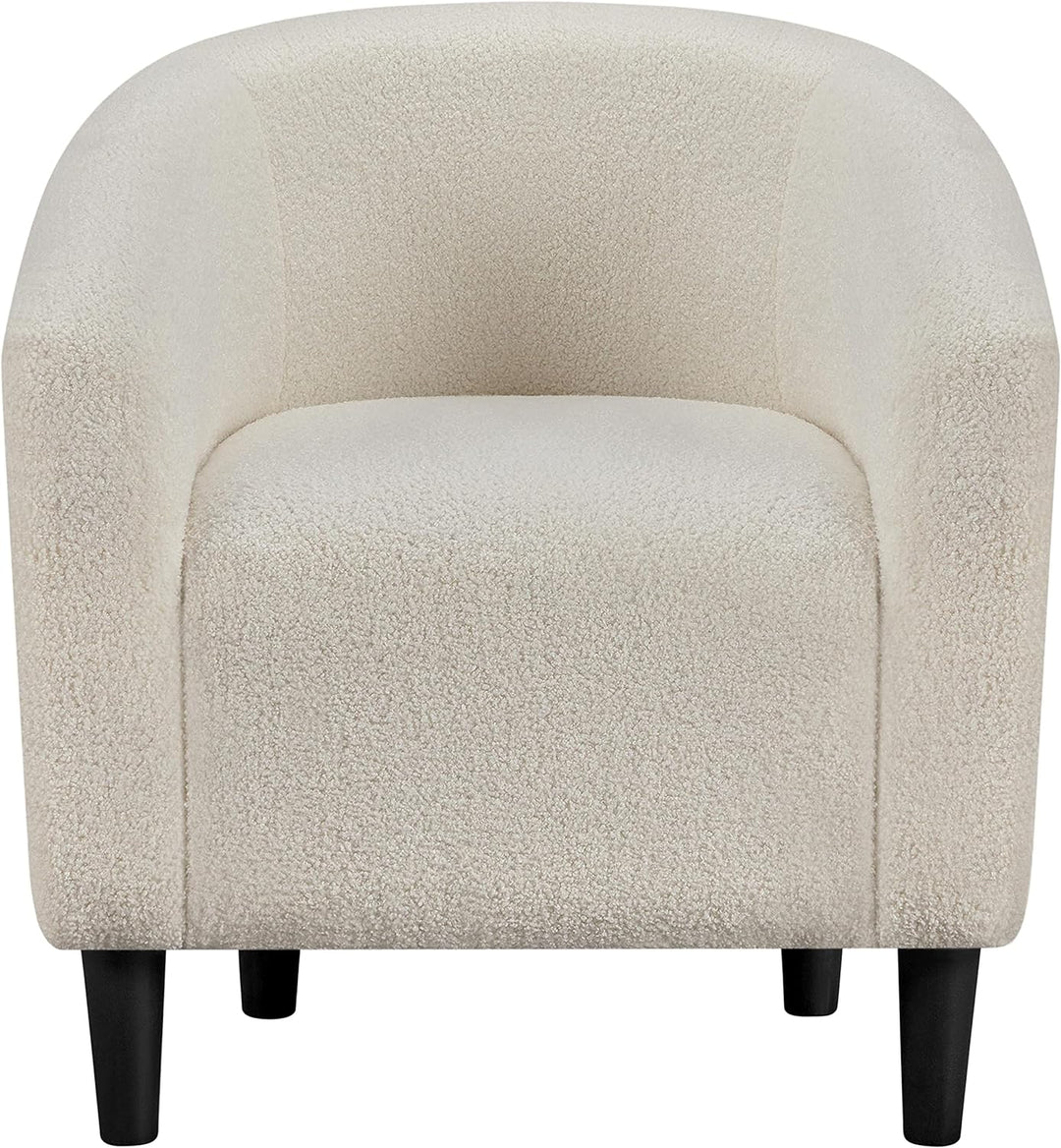 Barrel Chair, Soft Sherpa Accent Chair Ivory