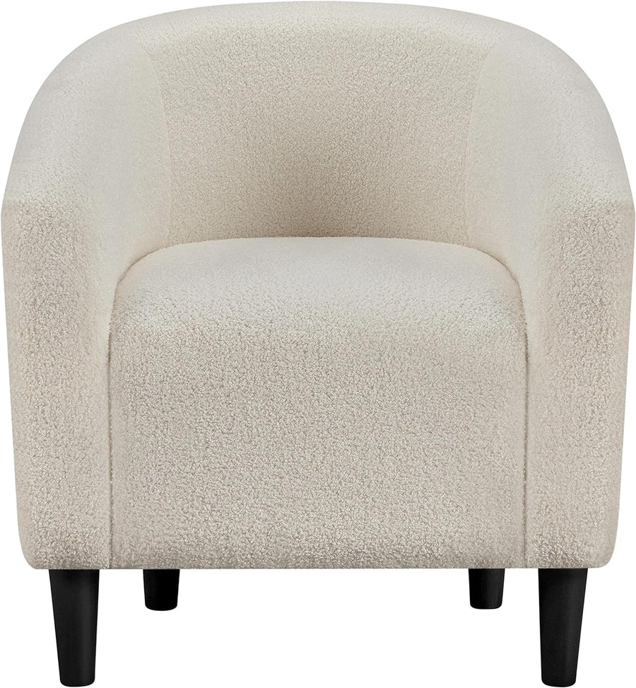 Barrel Chair, Soft Sherpa Accent Chair Ivory